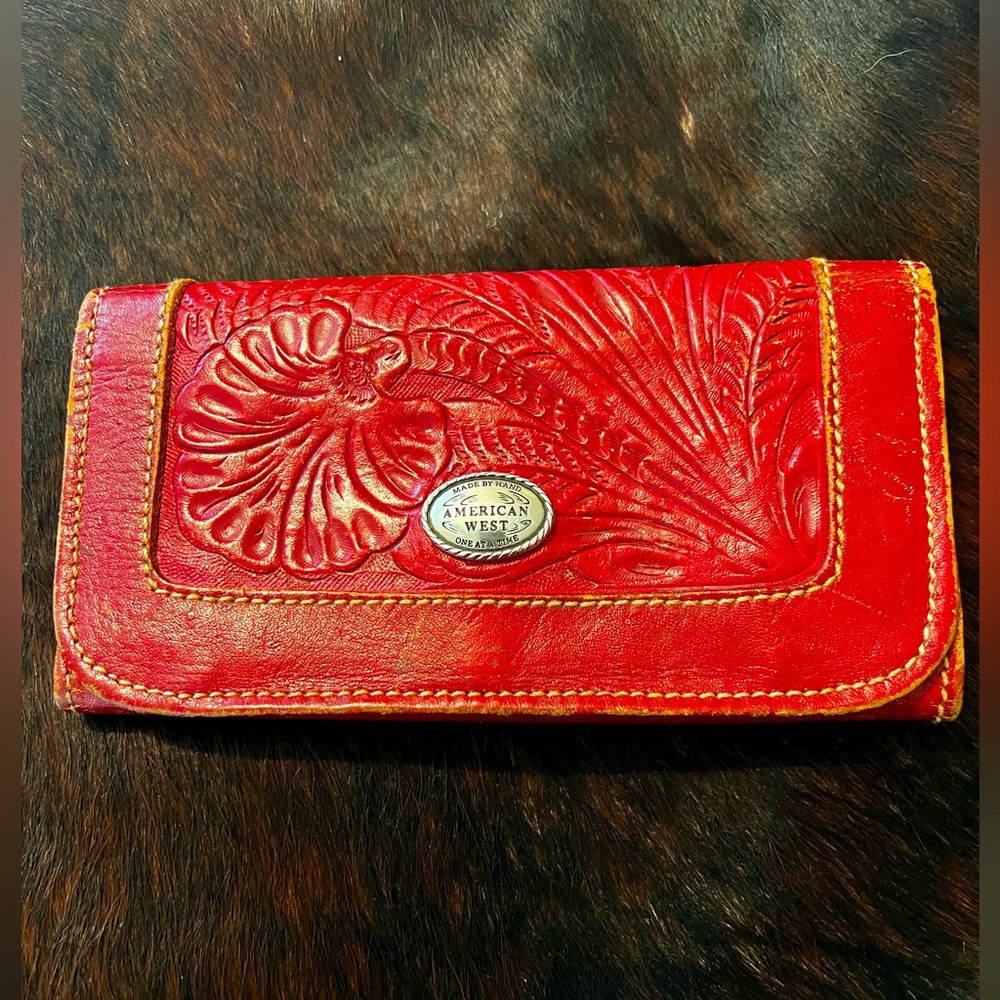 American West Tooled Leather Wallet